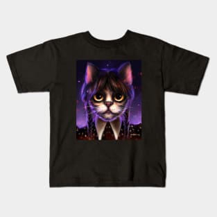 wednesday cat Kids T-Shirt